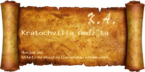 Kratochvilla Amáta névjegykártya
